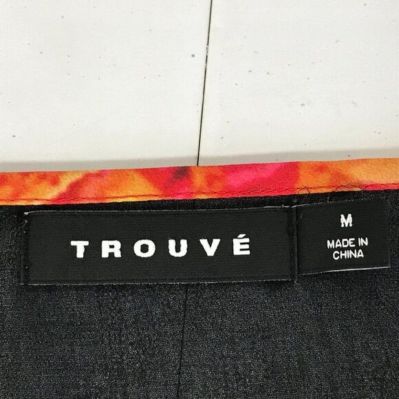 Trouve Mirrored Floral Print Hi-Lo Top Women's Medium Mesh Casual Summer Vibrant - Picture 10 of 12